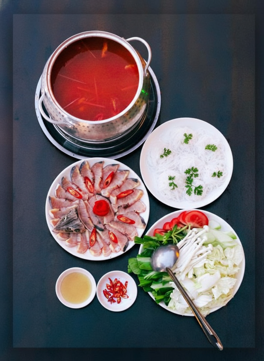 Lẩu cá tầm Măng Đen