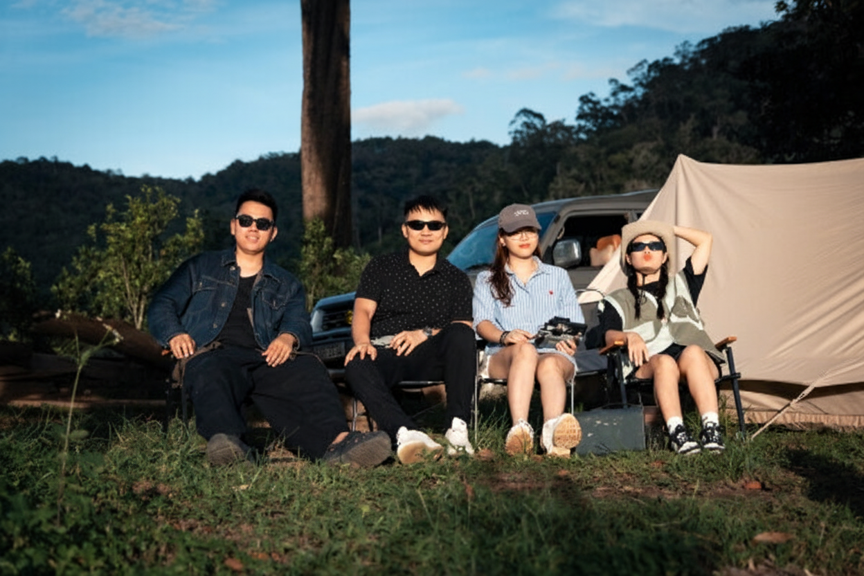 Cắm trại Măng Đen view núi