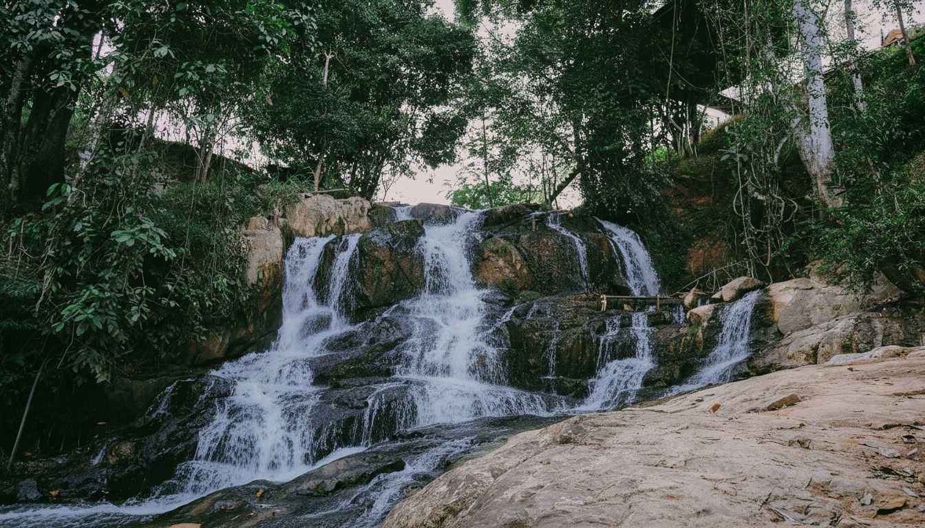 Lều trại bên thác nước Lều trại bên thác nước